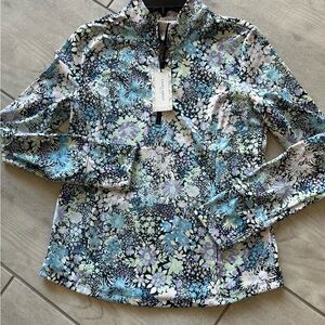 NWT Ladies LAURA ASHLEY Quarter Zip Golf/Tennis Top -Size Large